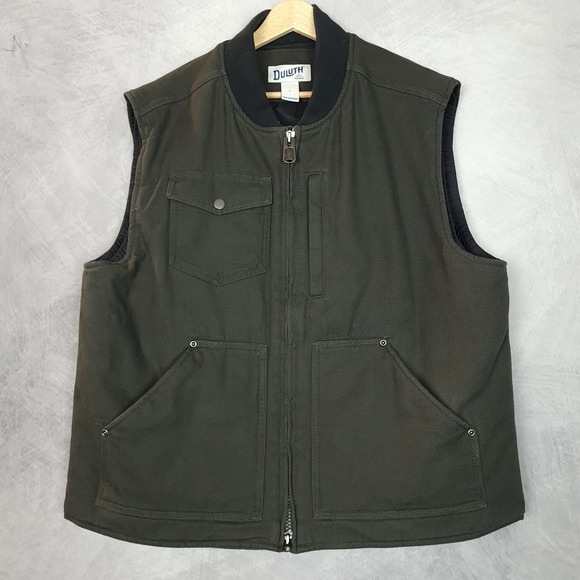 Duluth Trading Co Other - Duluth Trading Vest Mens Large Green Canvas Quilted Superior Fire Hose
